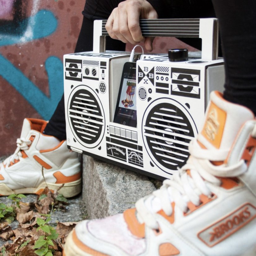 DIY kartónový bluetooth reproduktor Berlin Boombox - Druh: Yo! MTV Raps Boombox