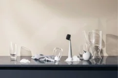 Dávkovač mydla - silikónový - mramorovo sivý