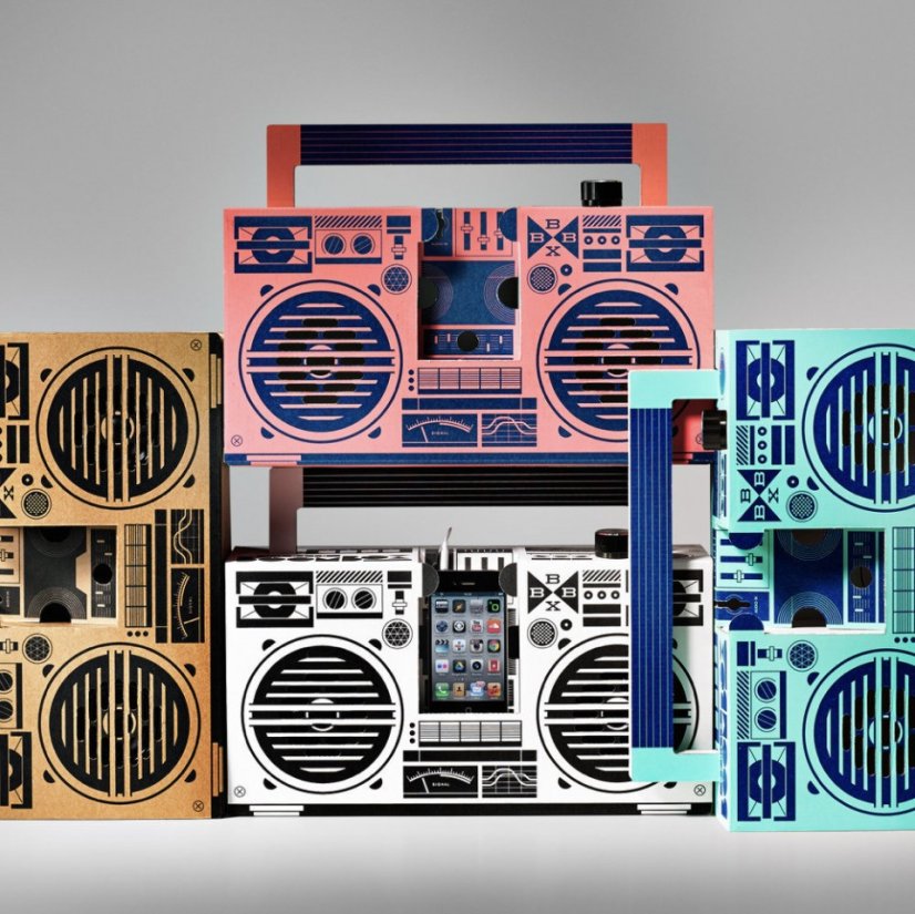 DYI kartónový bluetooth reproduktor Berlin Boombox - Druh: Black & Gold