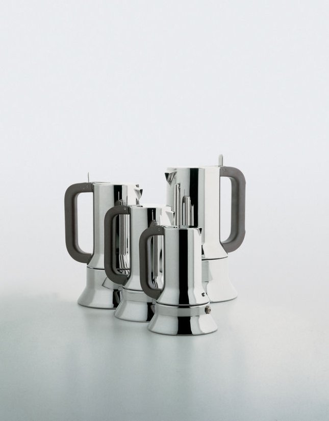 Espresso kávovar z nerezu od ALESSI