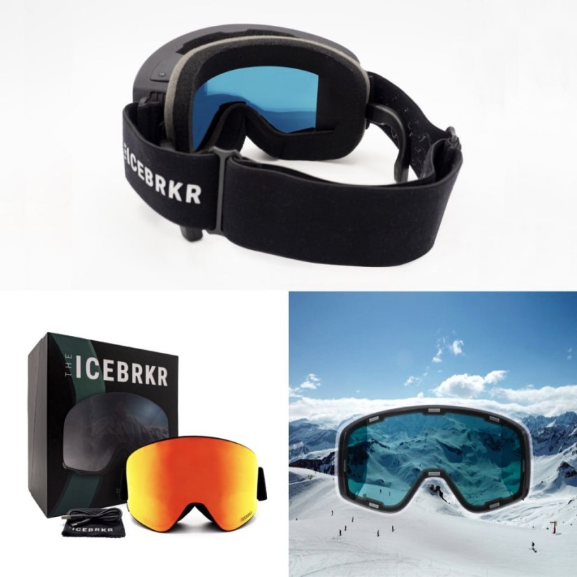 Lyžiarske okuliare IceBRKR s Bone Conduction slúchadlami a Intercomom - Druh: Sivé sklo