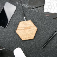 Bezdrôtová nabíjačka Bewood Slim Hexagon QI 15W Dub