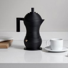 Čierny moka kávovar Pulcina od Alessi